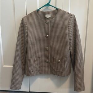 LOFT Brown and Black Blazer Classic Lightweight Design |Small
